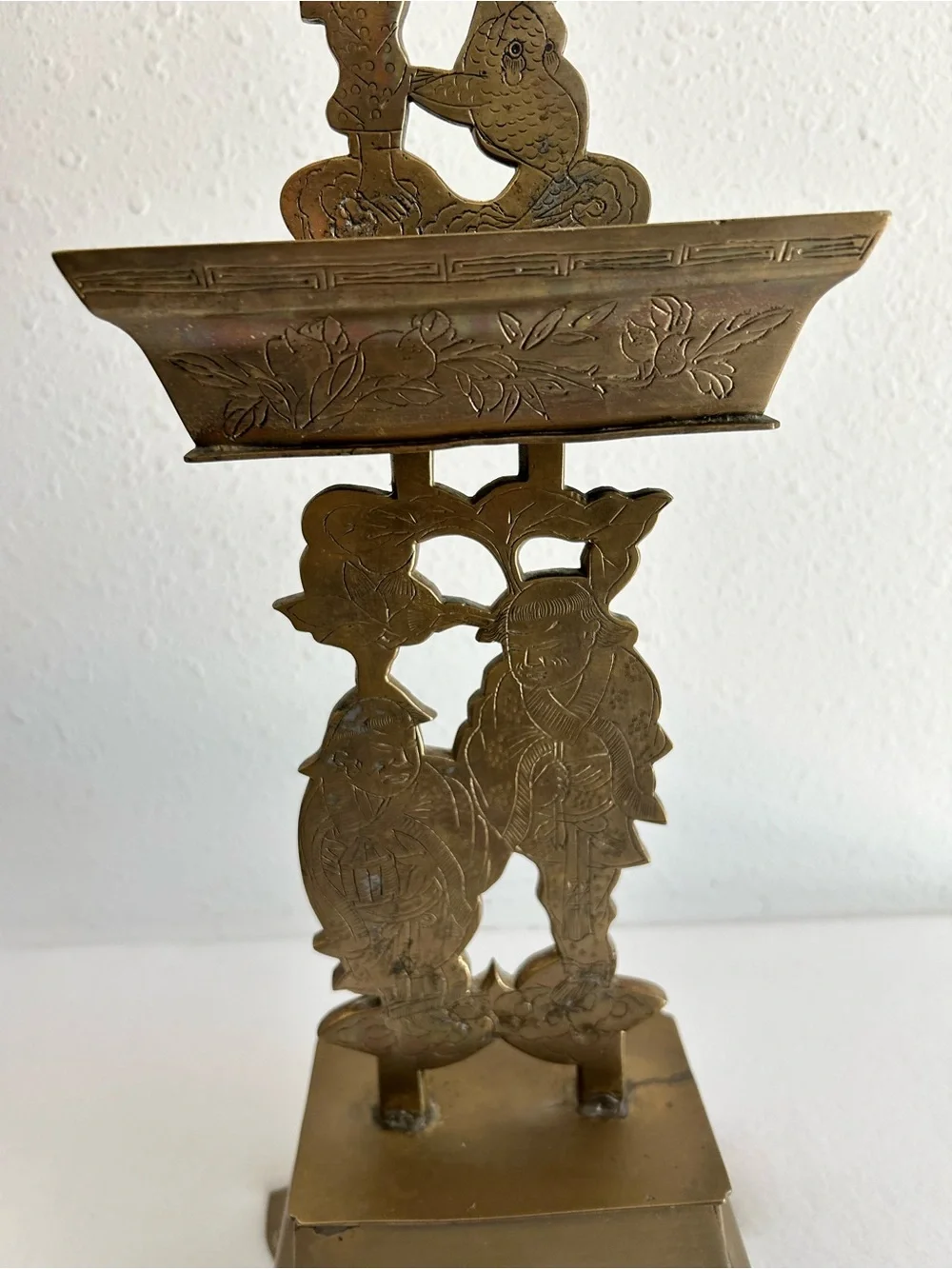 Vintage Ornate Brass Asian Chinese Candelabra 7 Candle Holders Heavy 24